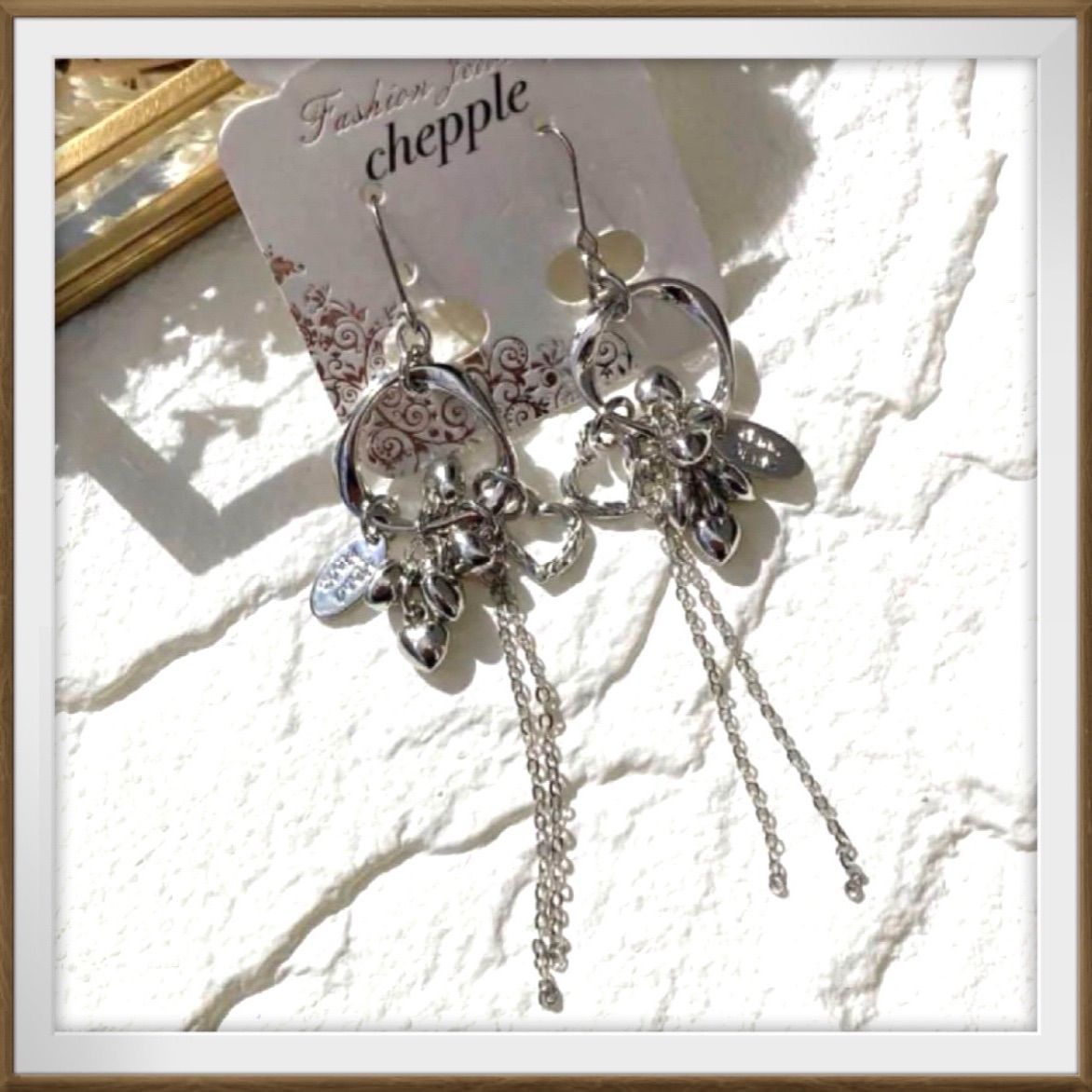 No.470 ハンドメイドピアス シルバーピアス ハートピアス ハンドメイド 