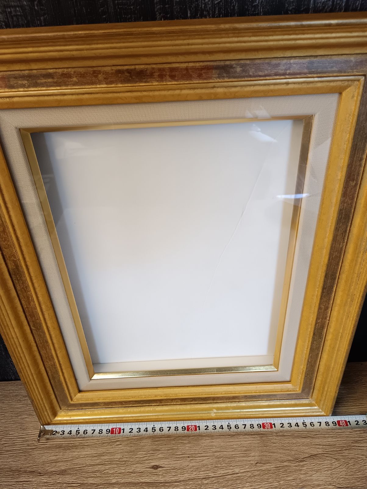 K-1434】箱あり 空額 金縁 角廊 茱萸の舎（グミのいえ） 油彩