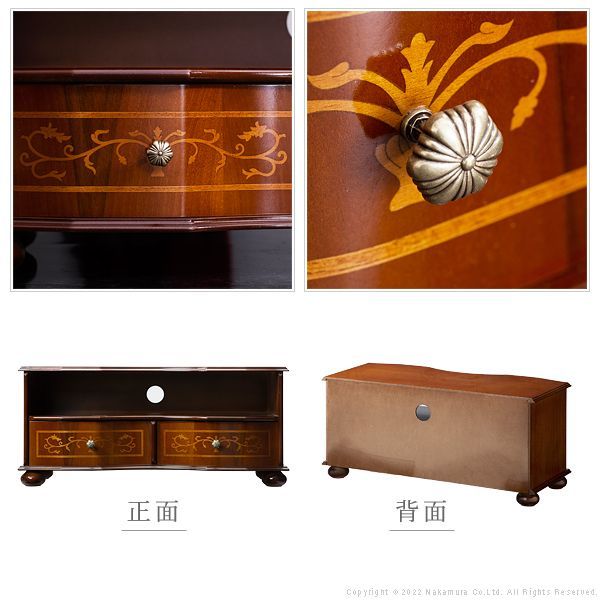 値下ヴェローナクラシック 象嵌 サイドボード 幅80cm 鍵付き