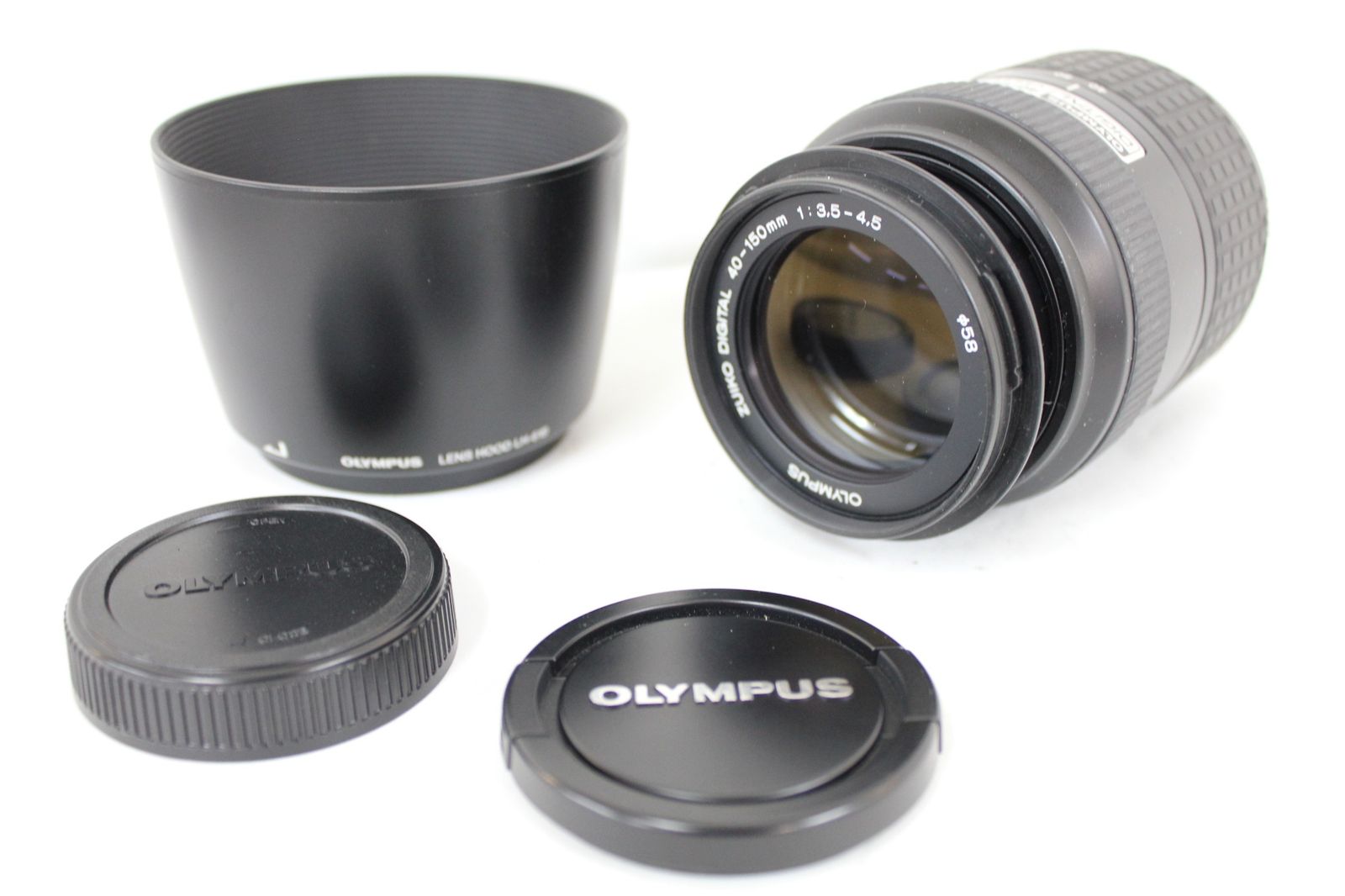 返品保証 オリンパス Olympus Zuiko 40-150mm F3.5-4.5 フード 前後キャップ付き レンズ M6346