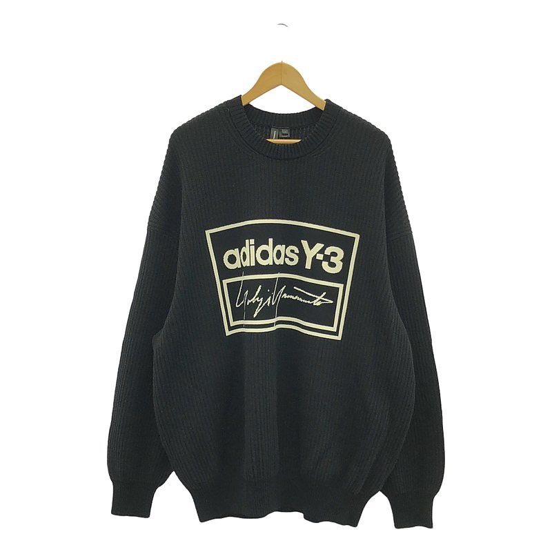 Y-3 | ワイスリー | U TECH KNIT CREW SWEATER リブニット | L | ブラック|ホワイト | メンズ