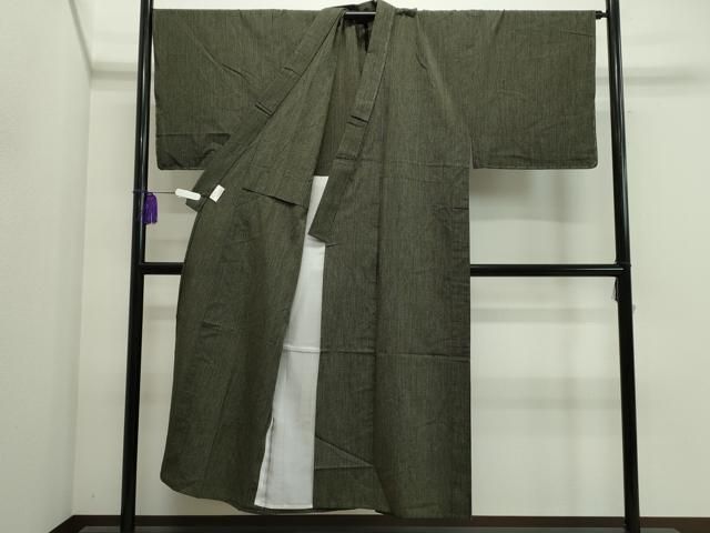 平和屋着物▽男性　久留米絣　縞　証紙付き　単衣　綿　逸品　CAAL8728ze 平和屋着物▽男性 久留米絣 縞 証紙付き 単衣 綿 逸品 CAAL8728ze