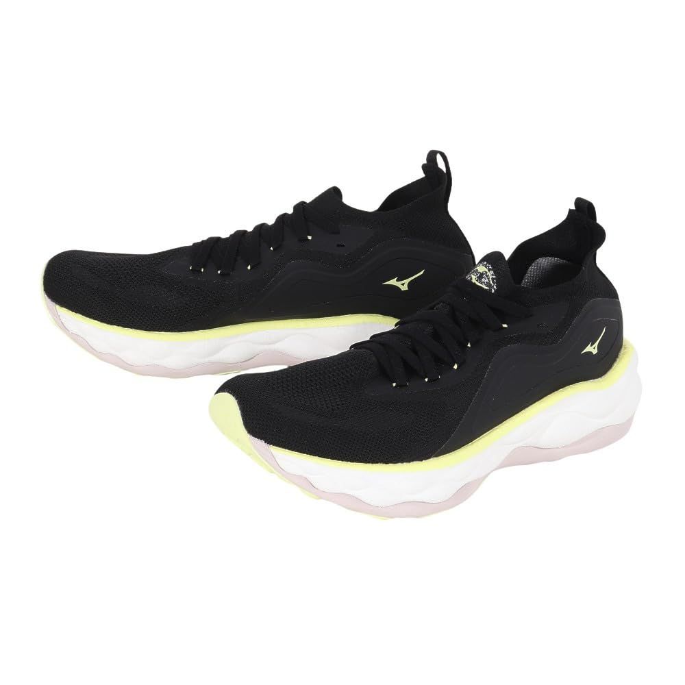 ミズノ MIZUNO ランニングシューズ ウエーブネオ ウルトラ 軽量 J1GC223453 ブラック×イエロー×ホワイト 2E