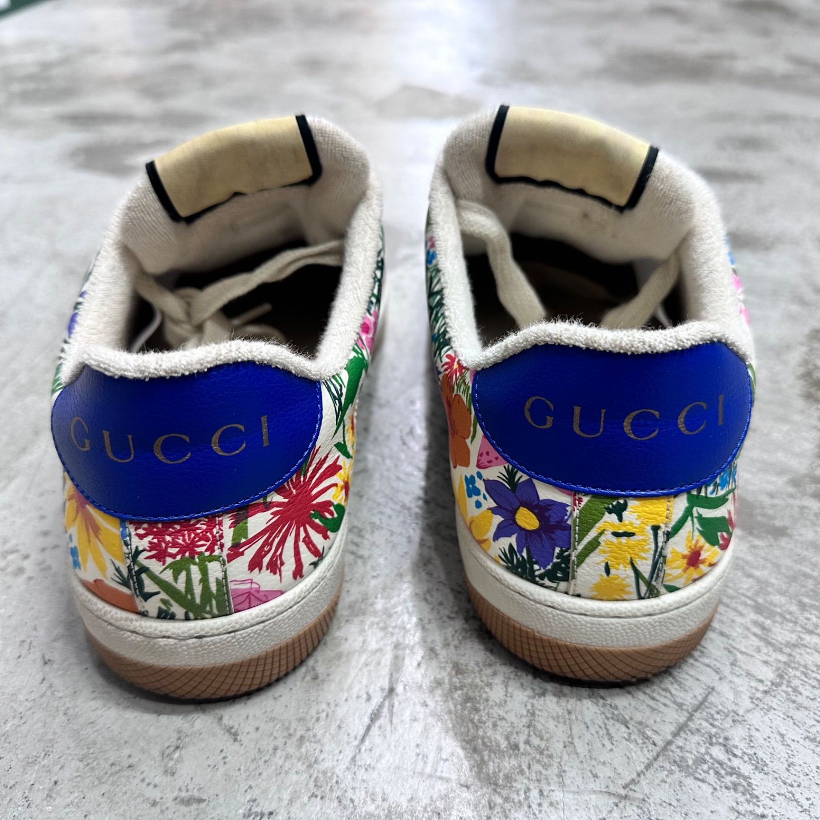 注目の新作♪【GUCCI】〔グッチ スクリーナー〕花柄 スニーカー 参考上代99000円 GUCCI KEN SCOTT スクリーナー 花柄 レザー