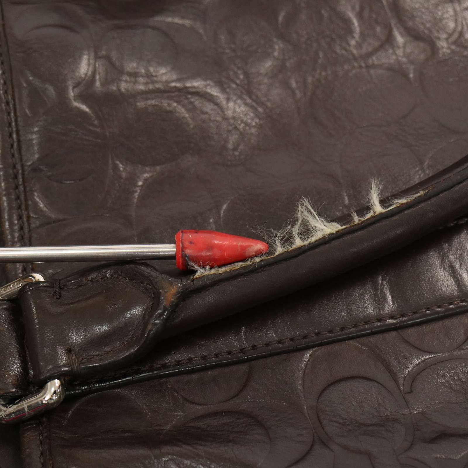 COACH コーチ F71247☆ シグネチャー柄 レザー ショルダー