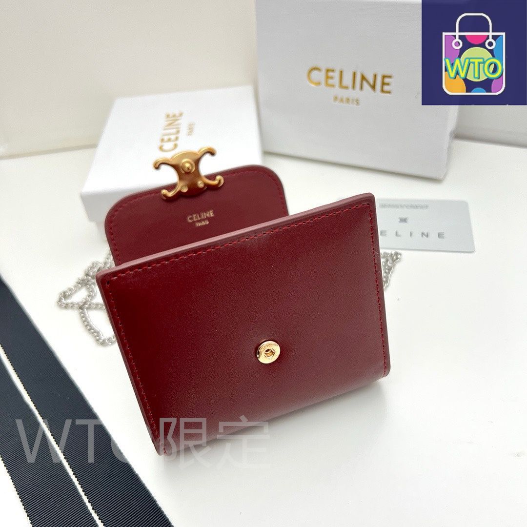 CELINE チェーンウォレット 赤 ボルドー CELINE チェーンウォレット 赤 ボルドー 210.jpg