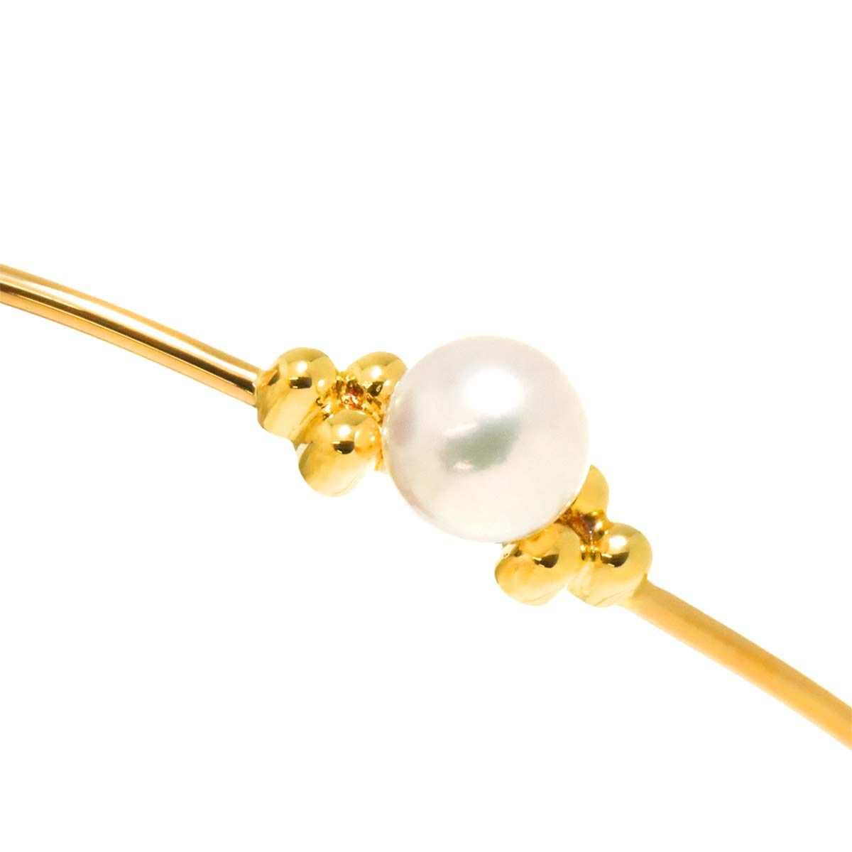 MIKIMOTO ゴールド バングル アコヤ真珠付き　K18 ミキモト MIKIMOTO アコヤ真珠 6.2mm バングル ブレスレット