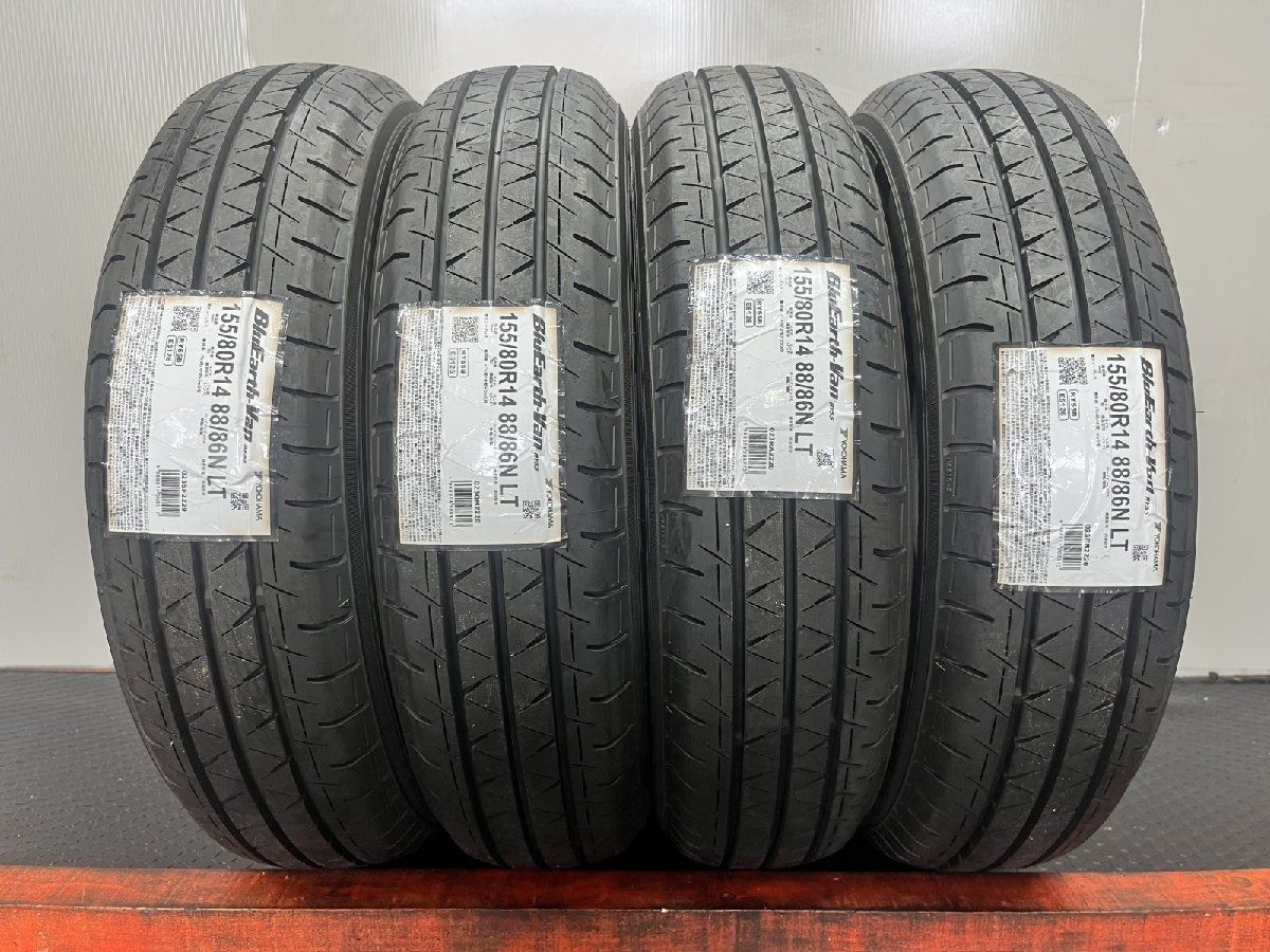 YOKOHAMA BluEarth-Van RY55 155 80R14 88 86N LT 14インチ 夏タイヤ 4本 20年製 プロボックス サクシード等 STD043MY