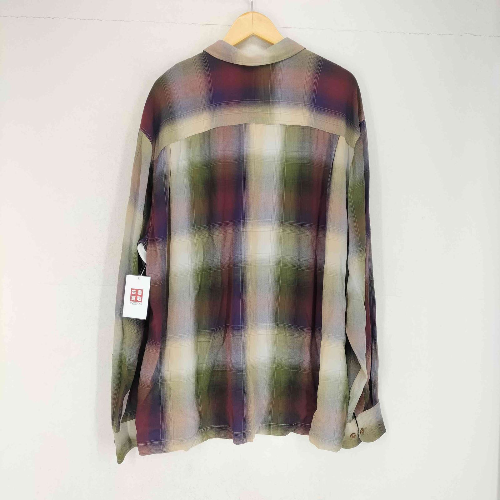 90s〜00s ゲス GUESS オンブレチェックレーヨン開襟シャツ XL ゲス GUESS 90～00S オンブレチェックレーヨン開襟シャツ メンズ XL