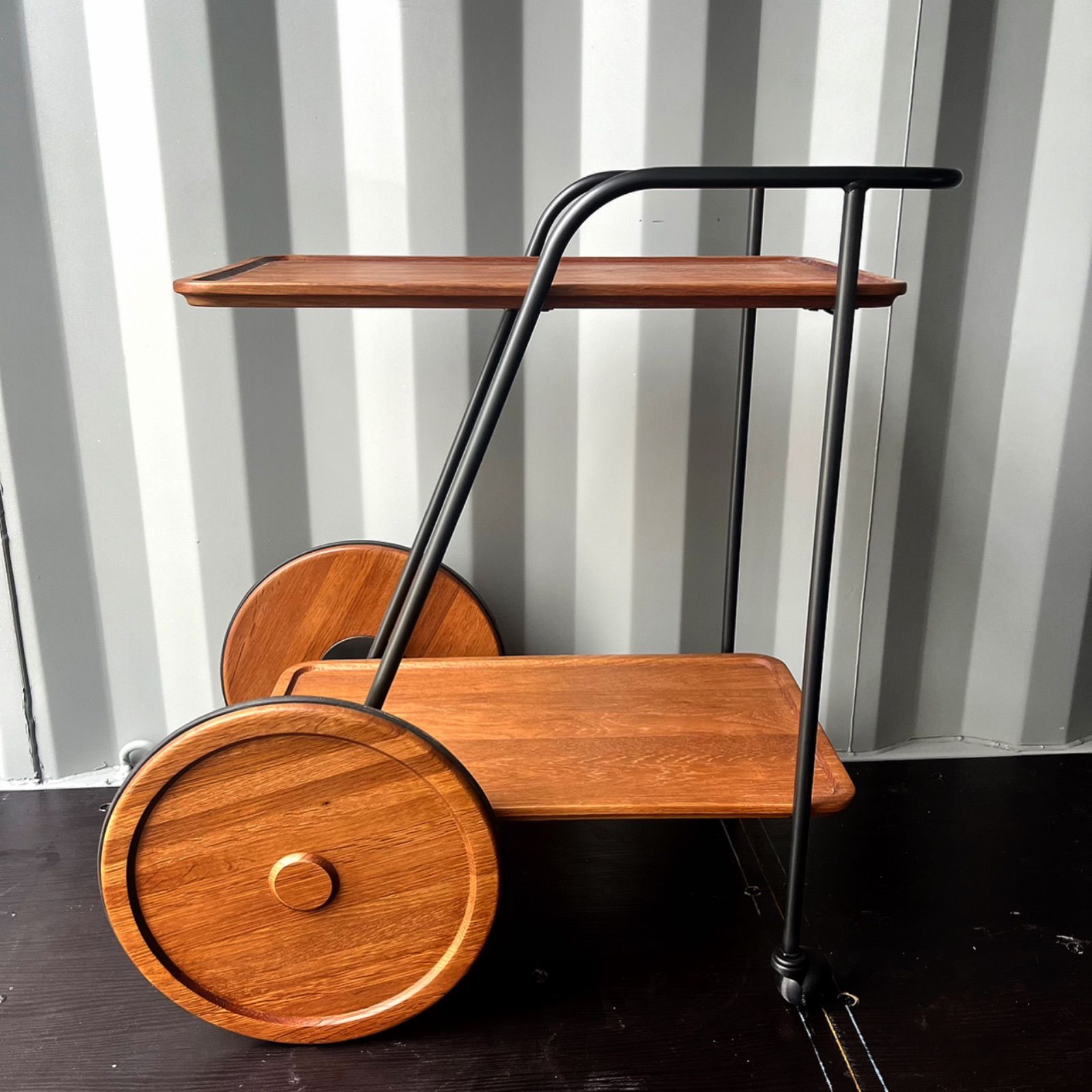 取付無料！おしゃれアンティークトロリー キャスター付きキッチンワゴン 取付無料！おしゃれアンティークトロリー キャスター付き