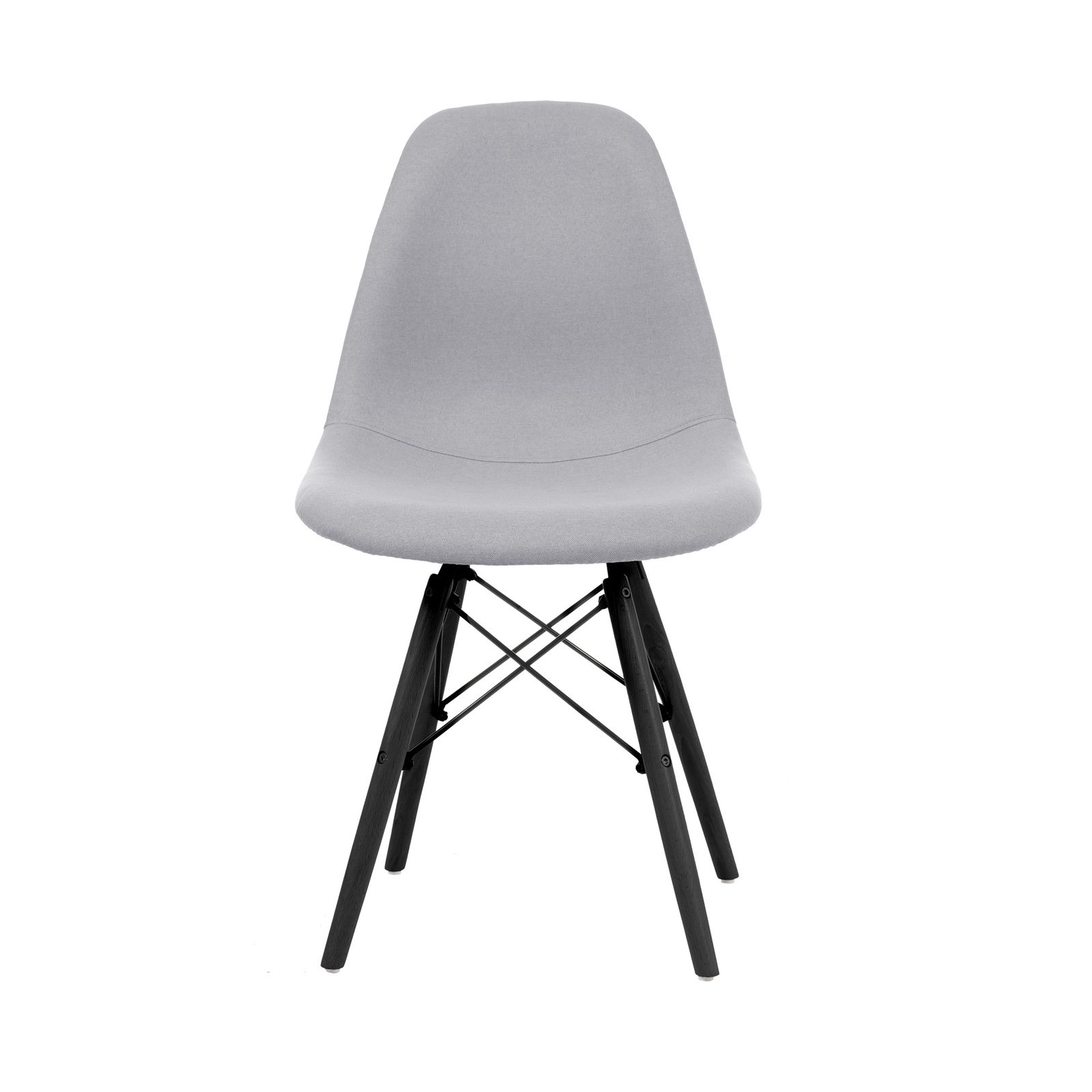 4脚 ライトグレー座面＆ダークブラウン脚 ファブリック イームズチェア リプロダクト ダイニングチェア ダイニングチェアー イームズチェア DSW eames イームズ チェアー DSW イームズ椅子 チェア イームズチェアー 木脚 椅子