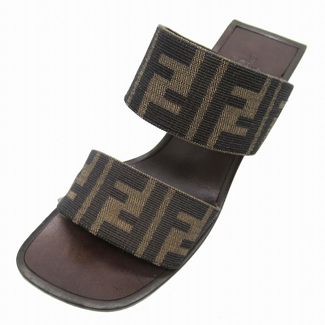 vintage フェンディ FENDI ズッカ柄 サンダル ミュール スクエア
