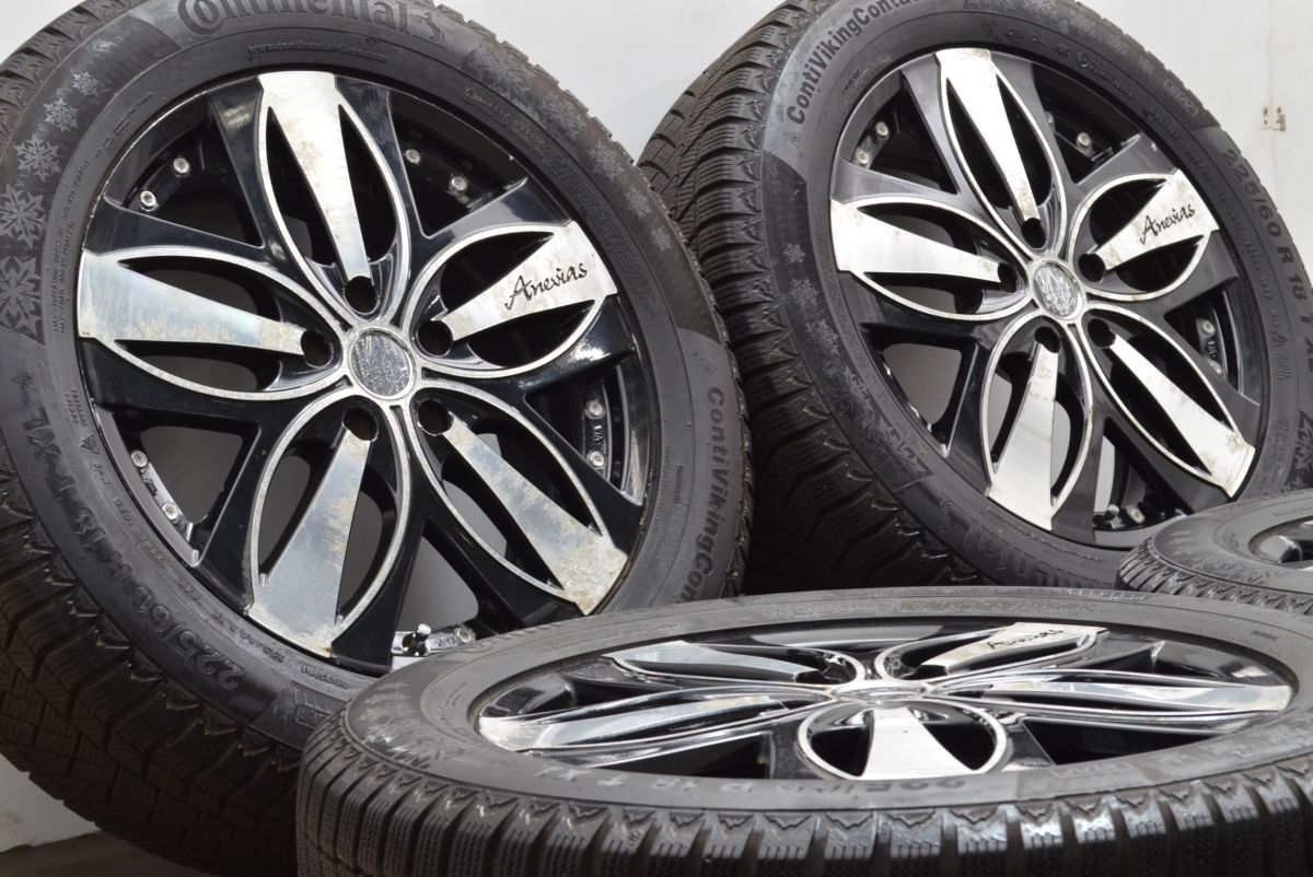 程度良好品 ANEVIAS 18in 7.0J 48 PCD114.3 コンチバイキングコンタクト6 225 60R18 CX-5 CX-8 レガシィアウトバック エクストレイル