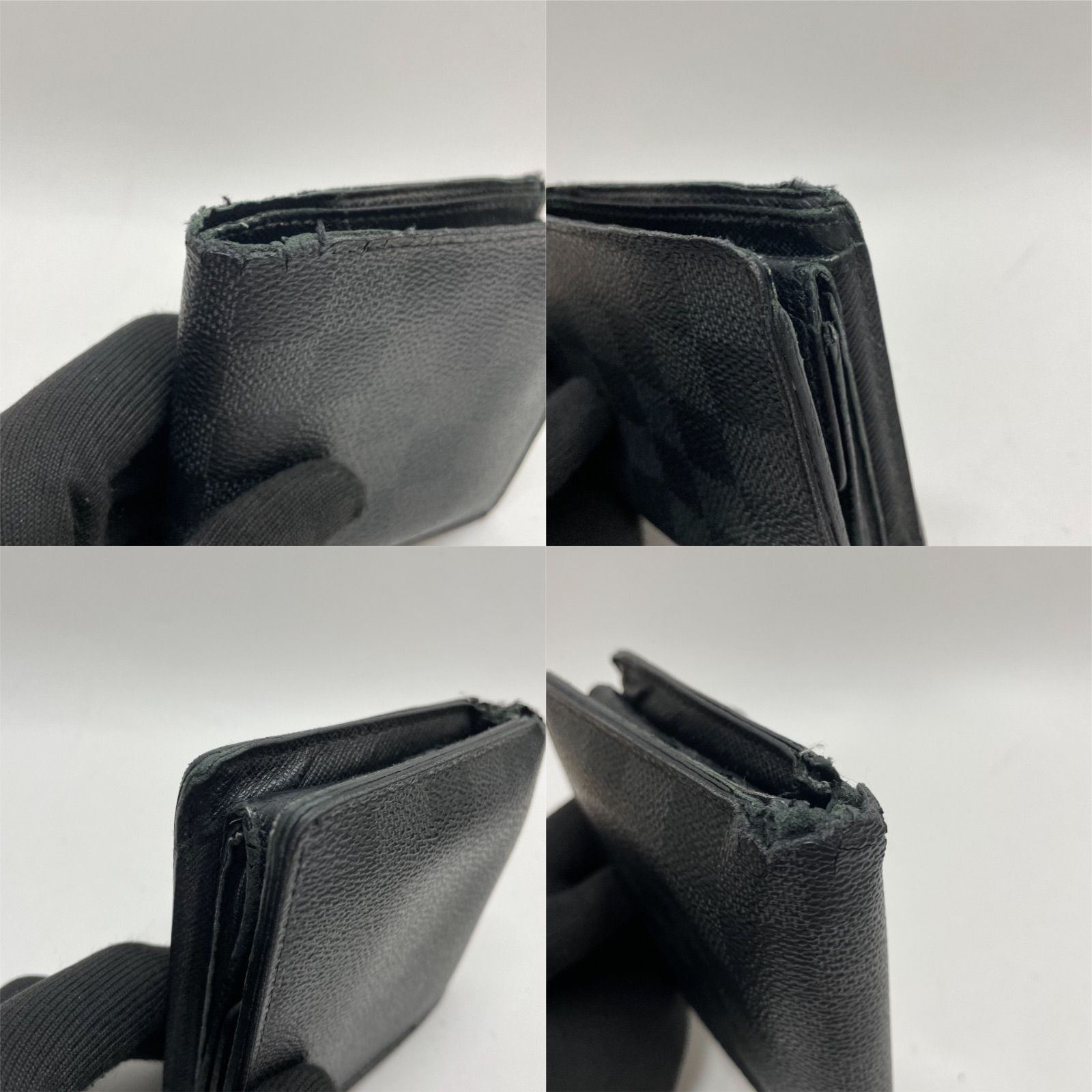 j47　マルコ　ルイヴィトン　二つ折り財布　ダミエグラフィット　ブラック LOUIS VUITTON ルイヴィトン ダミエ グラフィット