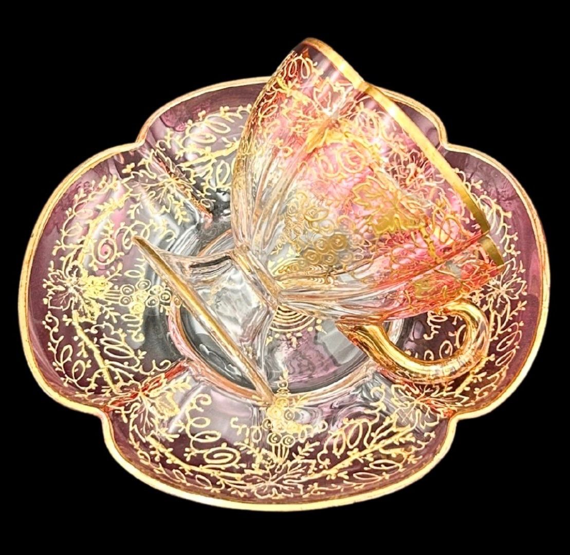 希少】moser（モーゼル）カップ＆ソーサー 1880年頃 豪華 金盛り