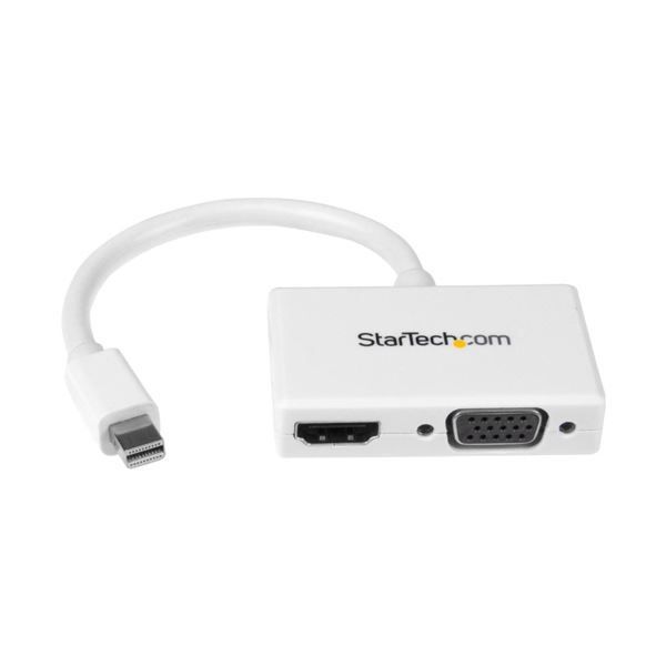 (まとめ）StarTech MiniDisplayPort接続トラベルA/Vアダプタ 2 in 1 MDP2HDVGAW 1個