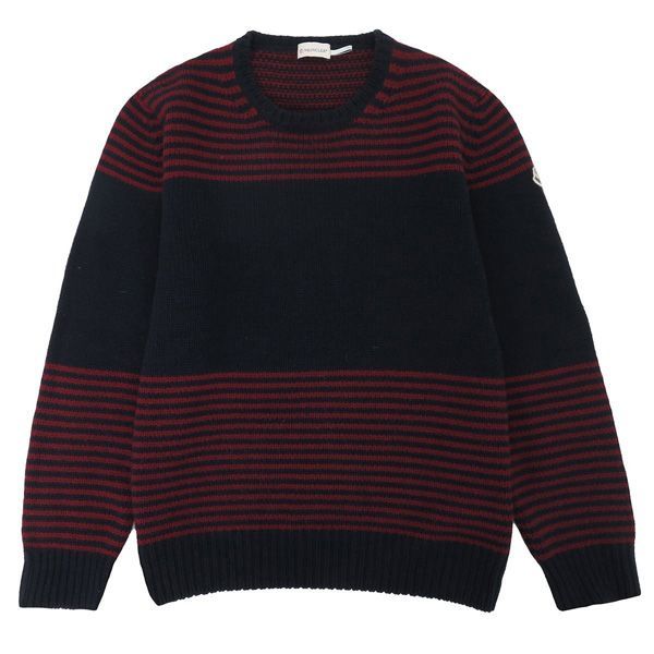 モンクレール MAGLIONE TRICOT GIROCOLLO ロゴワッペン付きニット メンズ L