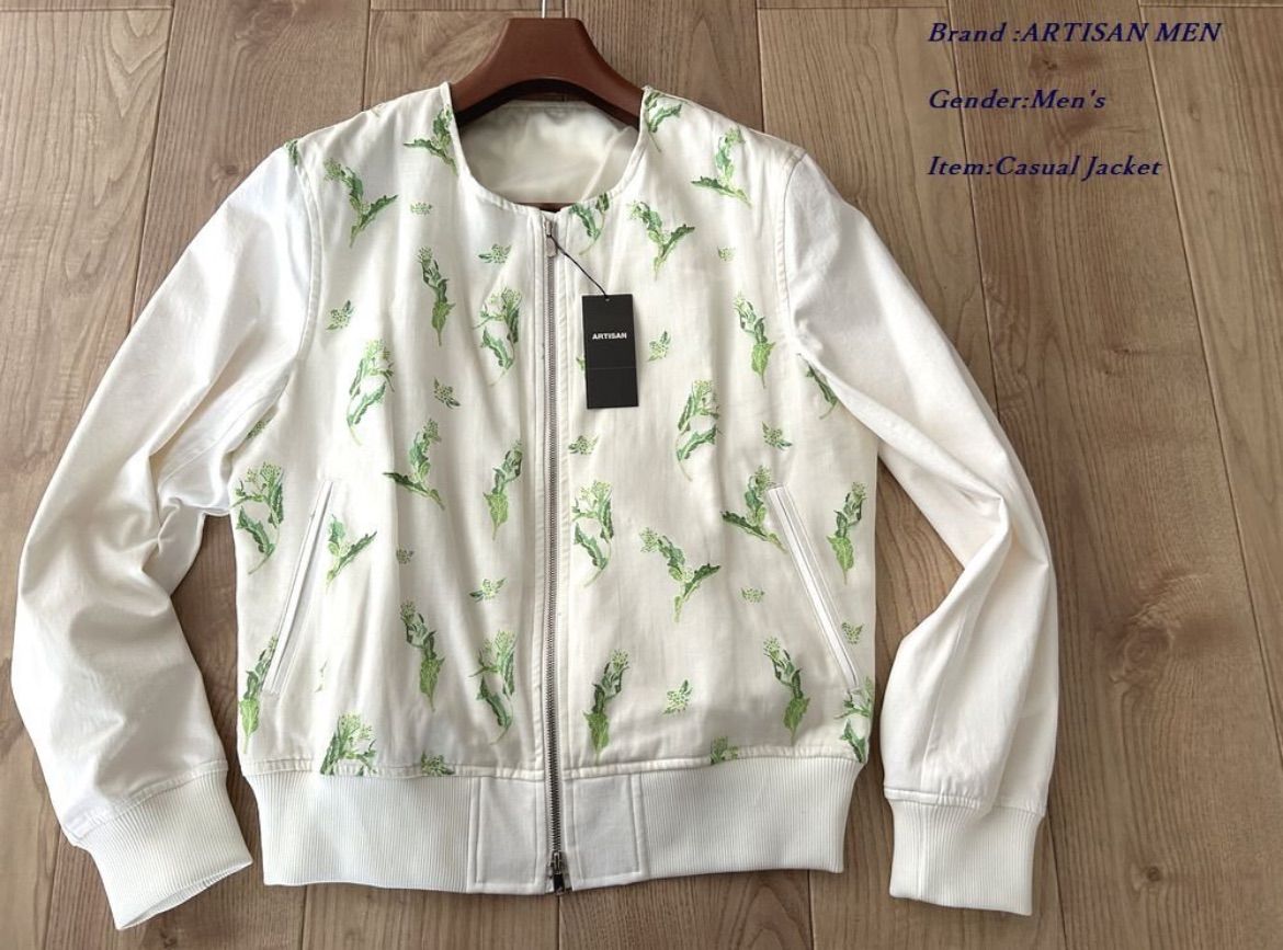 ARTISAN MEN アルチザン メン 一部 品 文化企画 和プリント ブルゾン 02ホワイト Mサイズ 86BG10 定価104 500円