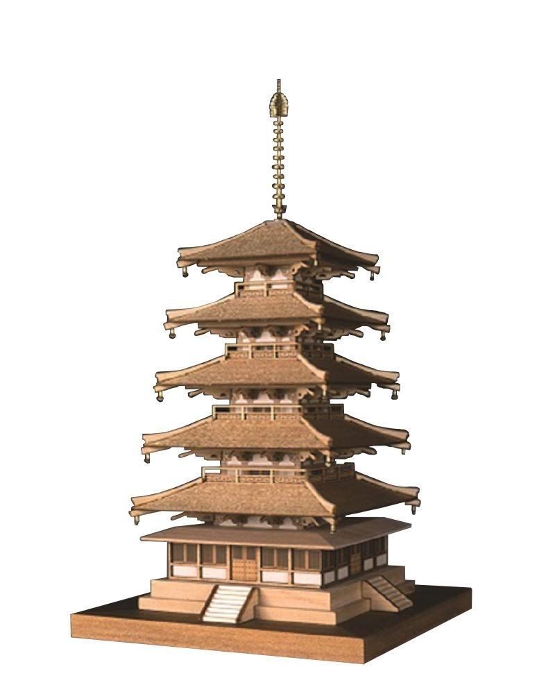 Style 五重の塔 ウッディジョー 1|150 法隆寺 五重の塔 木製模型 組立キット