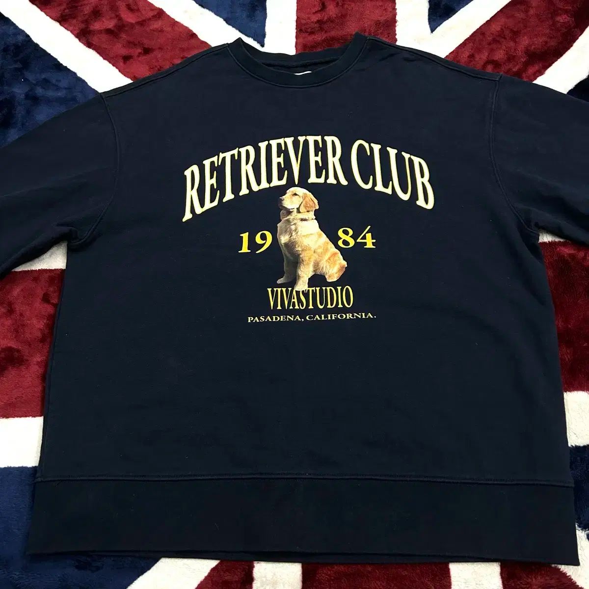 【雷市場（ポンジャン）商品韓国直送】 L vivastudio(ビバスタジオ) x Retriever Club(レトリバークラブ)  スウェットシャツ/ネイビー/起毛