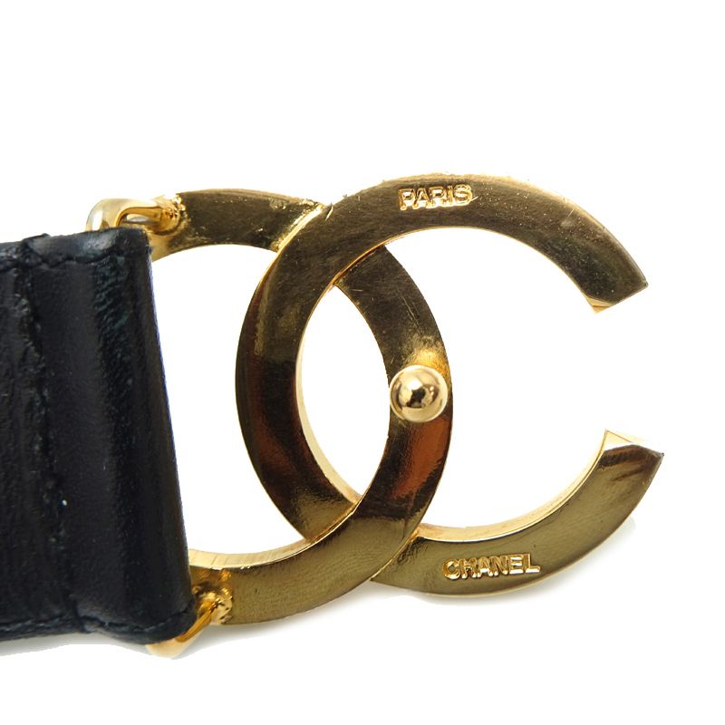 CHANEL シャネル バックルレザーベルト シャンパンゴールド 70/28 シャネル ベルト - メルカリ