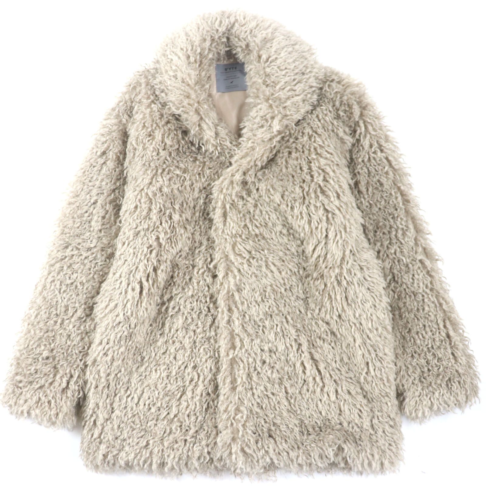 ヨウジヤマモトサイトフェイクファーコートベージュ