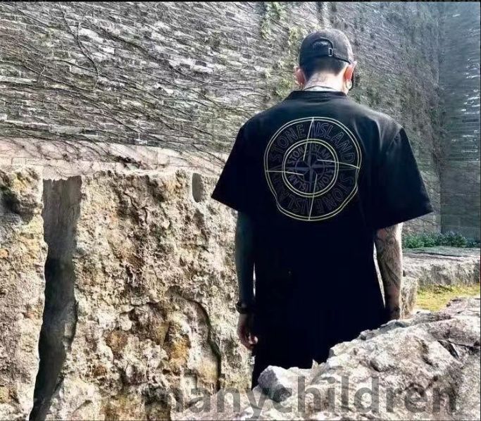 Stone Island ストーンアイランド ストーンアイランド バックコンパス ラージロゴ ロゴプリント ドロップショルダー ワイド半袖 メンズ レディース