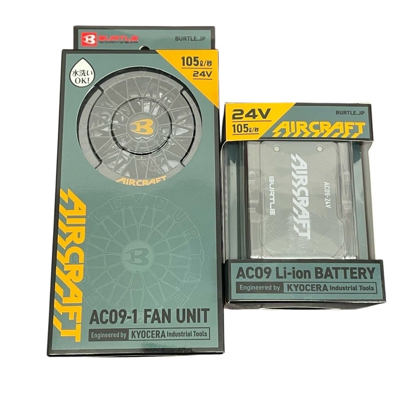 BURTLE バートル エアークラフト 空調服 AC09 ファン バッテリーセット ブラック24V