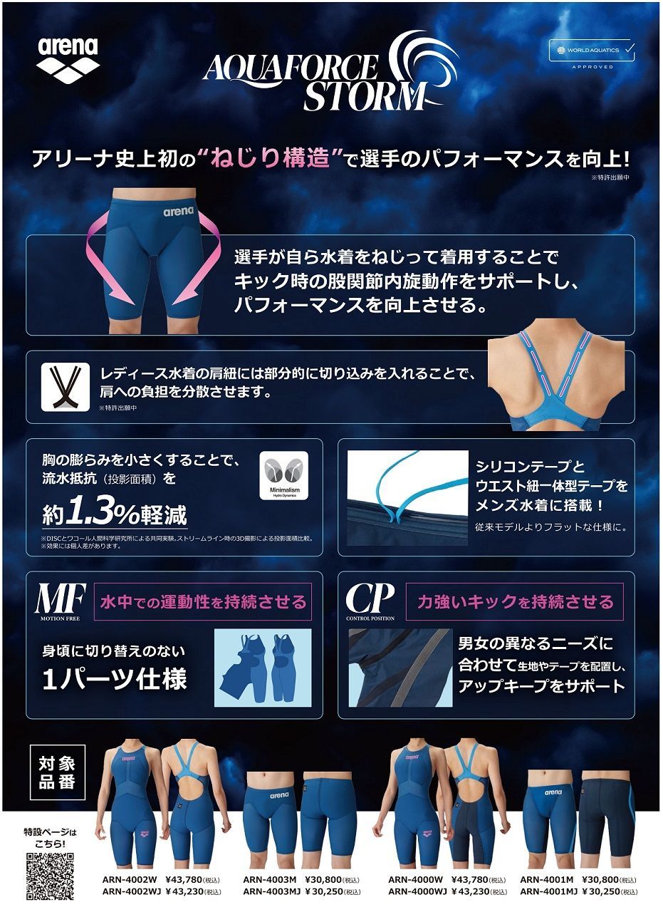 アリーナ ARENA 競泳水着 メンズ アクアフォース ストーム
