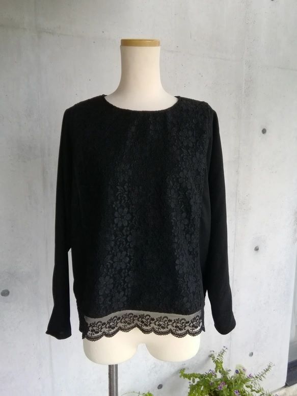 喪服 日本製 7L~10L レース使い ドルマンスリーブ ゆったりブラウス フォーマルブラウス 137300-20