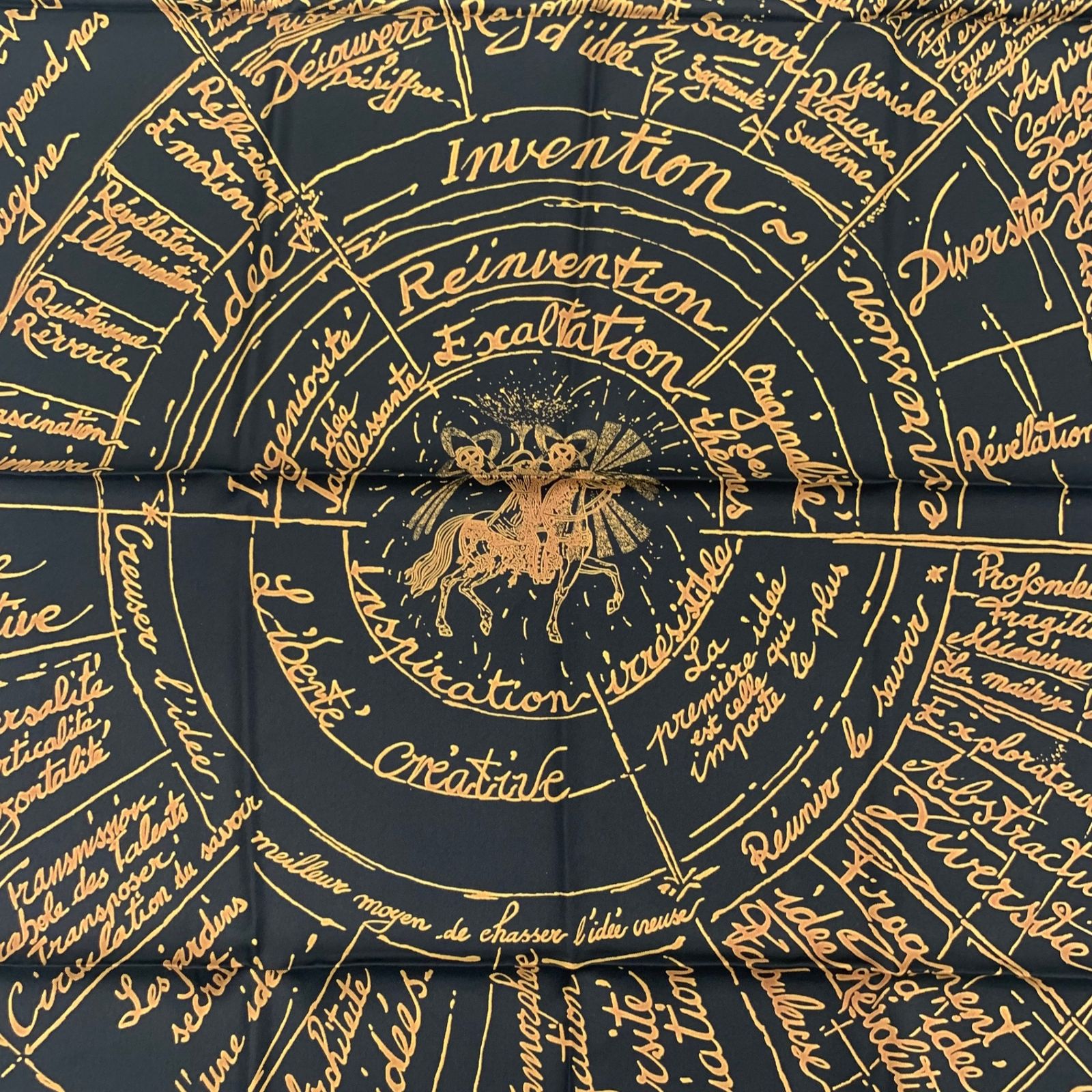 HERMES エルメス カレ90 Naissance d'une idee イデアの誕生 シルク100