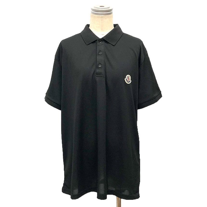 モンクレールMONCLERビッグワッペン半袖ポロシャツ黒ブラックSサイズ正規品 美品】MONCLER モンクレール半袖ポロシャツ 黒S モンクレールMONCLER