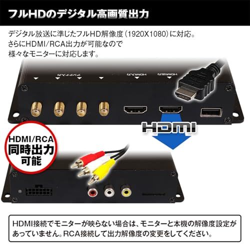 車載用フルセグチューナー フルセグワンセグ自動切換え フィルムアンテナ4枚Tu4 MAXWIN 地デジチューナー フルセグチューナー 4×4 車載 HDMI入出力 地