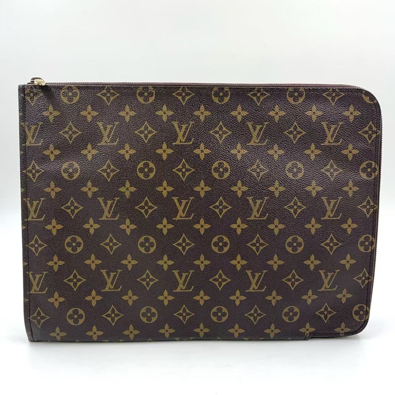 LOUIS VUITTON ポッシュドキュマン モノグラム モノグラム PVC ブラウン クラッチバッグ ゴールド M53456