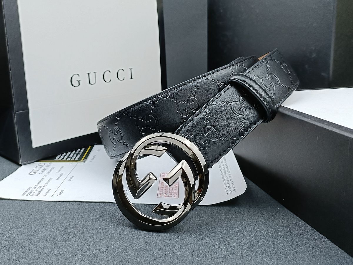 GUCCI グッチ ベルト インターロッキングGベルト ブラック GG - メルカリ