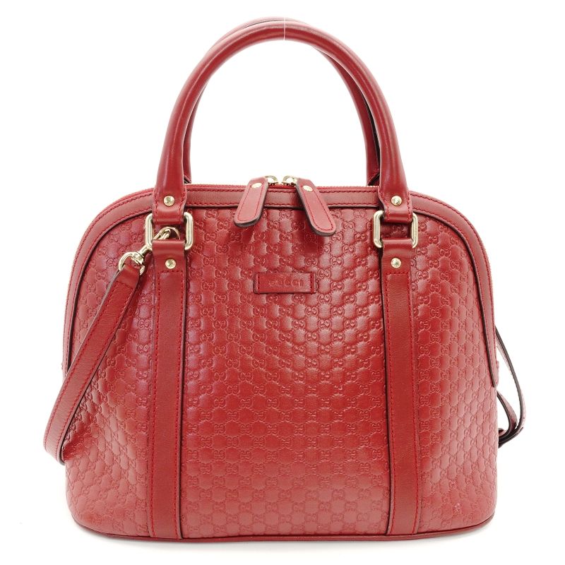 GUCCI レッド ハンドバッグ GUCCI - 極 美品 GUCCI グッチ オールドグッチ バンブー カーフ