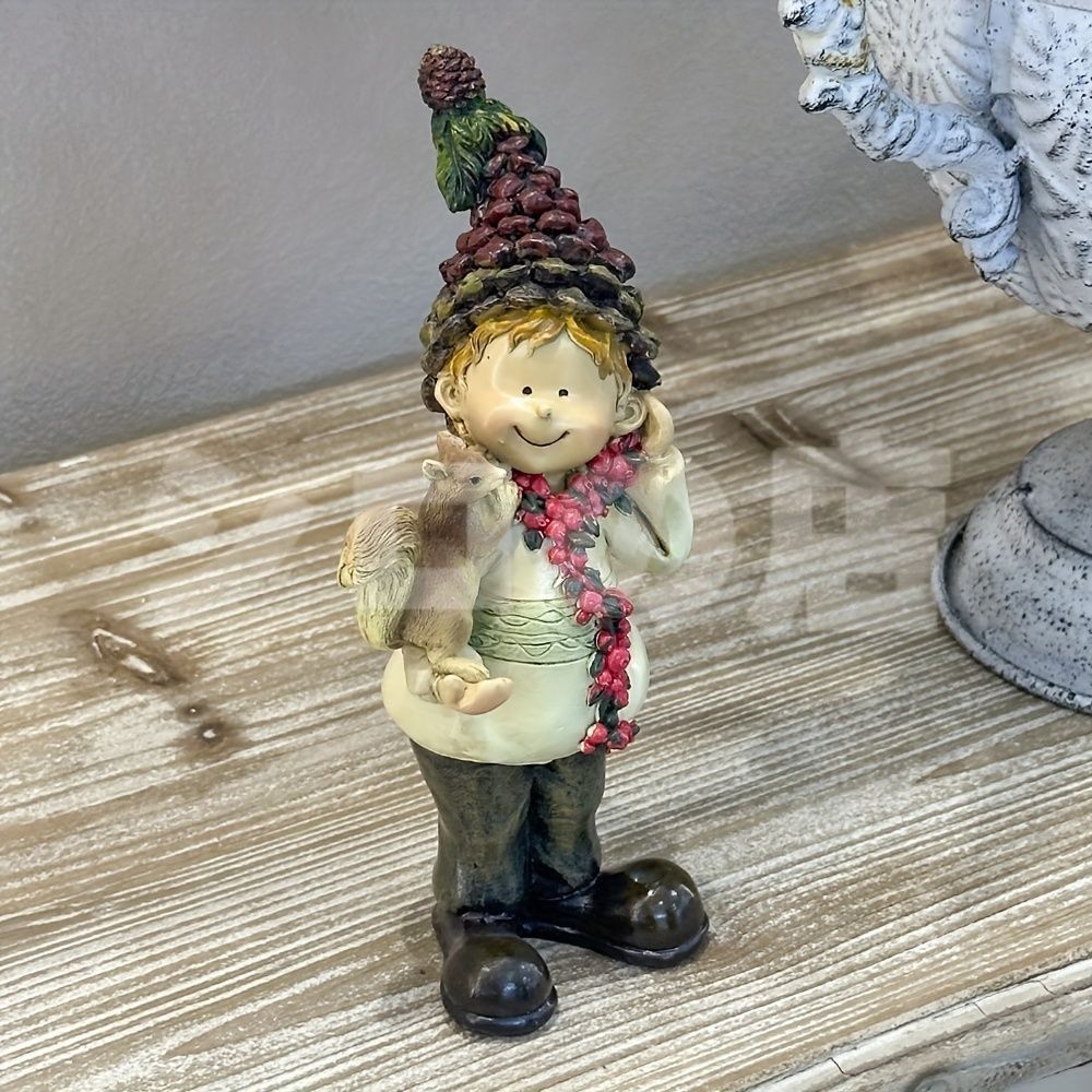 秋の格好をした少年と少女 2個セット