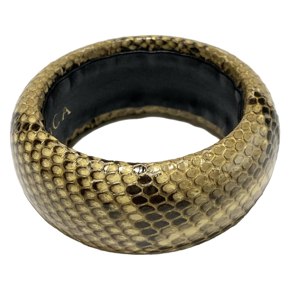 EPOCA エポカ バングル - レザー ベージュ×ライトブラウン×ダークブラウン 型押し加工