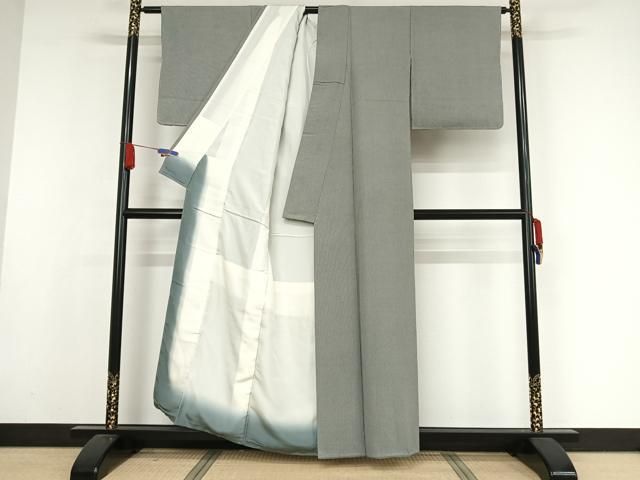 平和屋着物○江戸小紋 保科勝信 万筋 黒色×白色 正絹 逸品 未使用