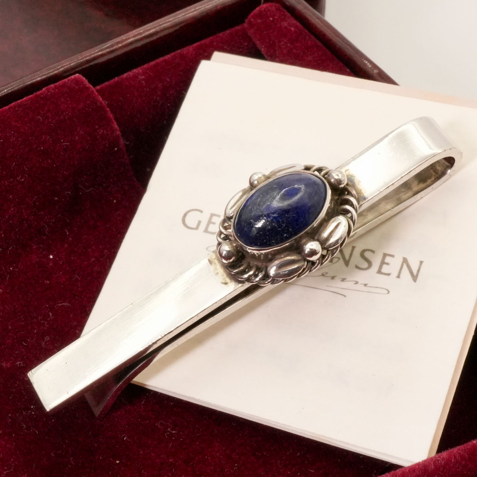 美品 ジョージジェンセン 17 ネクタイピン ブルートパーズ/24-4507S
