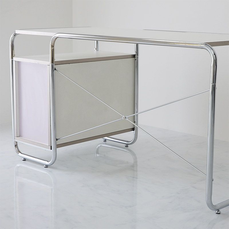 韓国風 デスク おしゃれ ホワイト パソコンデスク 北欧 省スペース PCデスク ワークデスク 学習机 テレワーク 在宅勤務 机 白 かわいい スチールデスク ホワイト MARWIL-DEMENAGEMENTS_CH