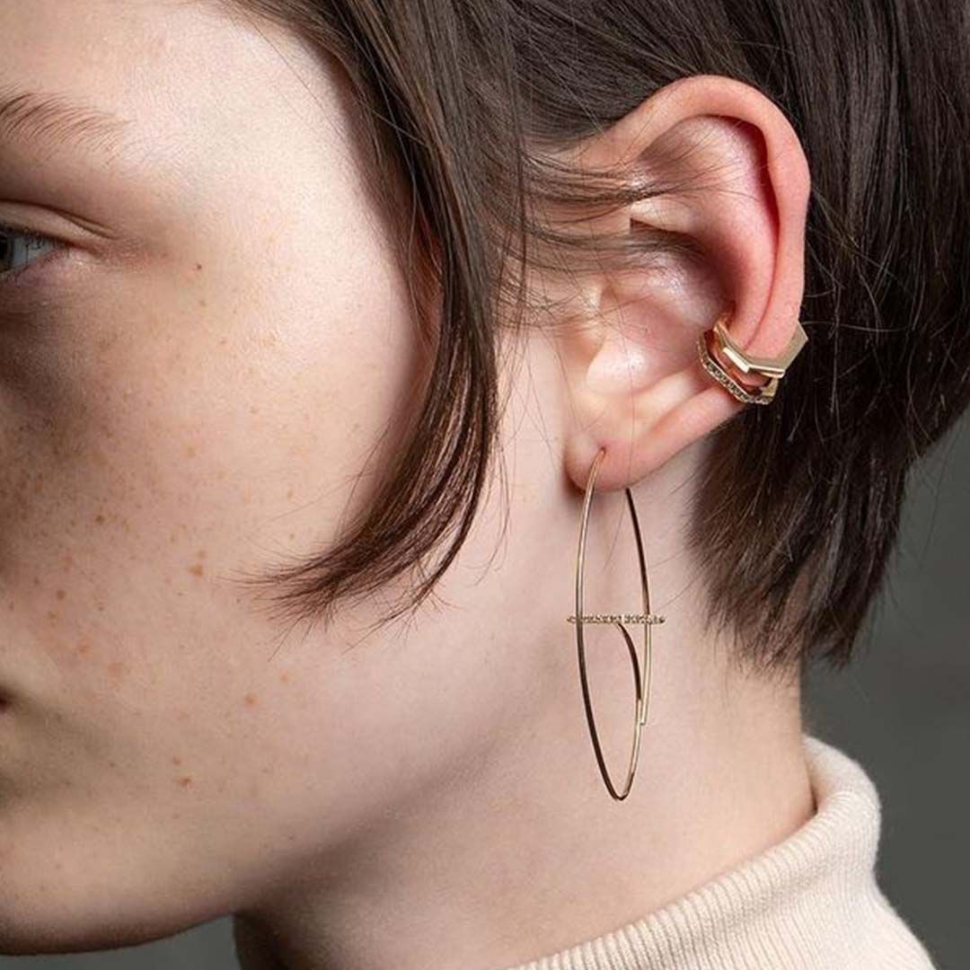 LサイズHirotaka Gossamer ダイヤモンド フローティングピアス