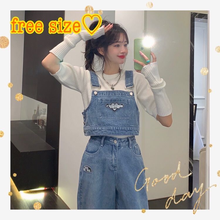 大流行♪】セパレート デニムサロペット オールインワン カジュアル