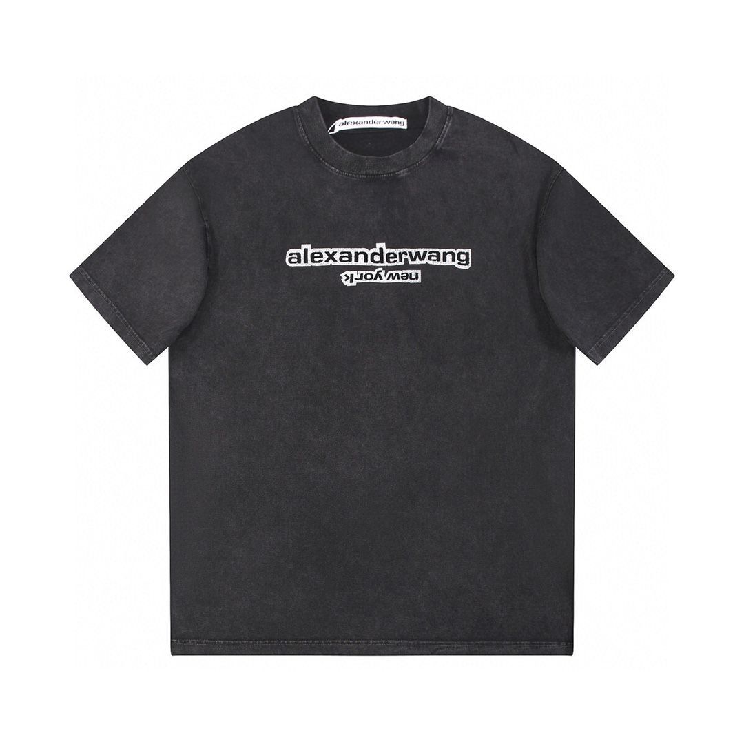 Alexanderwang 24夏新作ベルベットホットシルバープリントウォッシュドオールドモデル半袖Tシャツ男女問わず！ - メルカリ