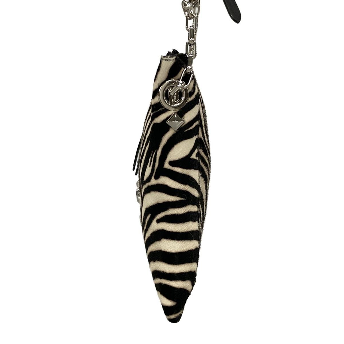 【JIMMY CHOO 】ジミーチュウ バッグ　ゼブラ 白　黒 JIMMY CHOO(ジミーチュウ) ショルダーバッグ - 黒×白 ゼブラ柄