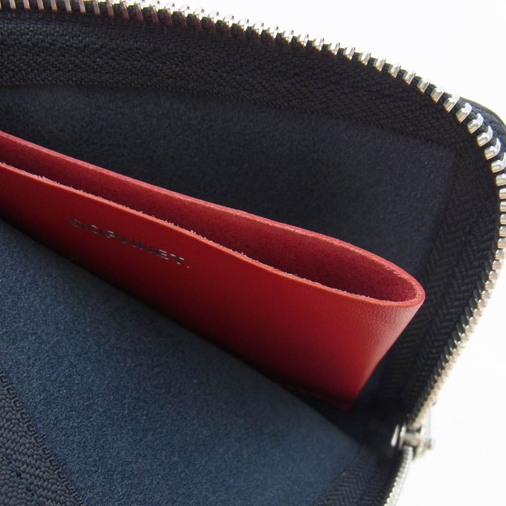 SOPHNET. ソフネット L字 ファスナー レザー ミニウォレット