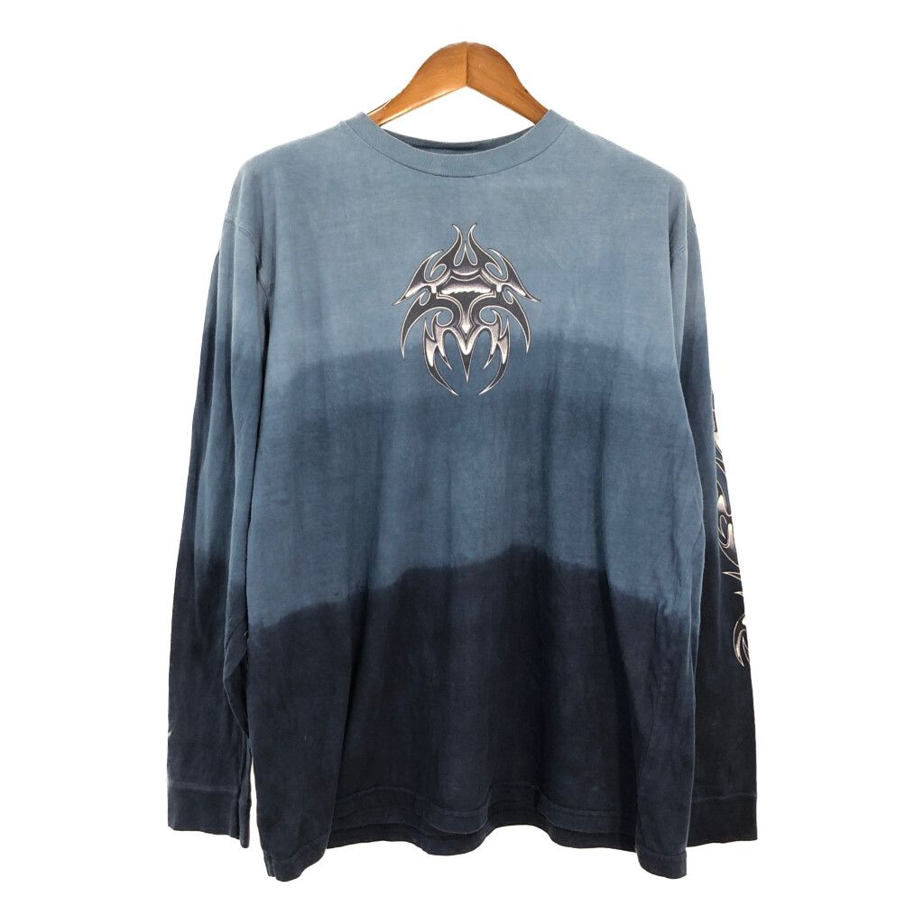 UTILITY グラデーション 長袖Ｔシャツ ブルー (メンズ L) 中古 古着 R1877