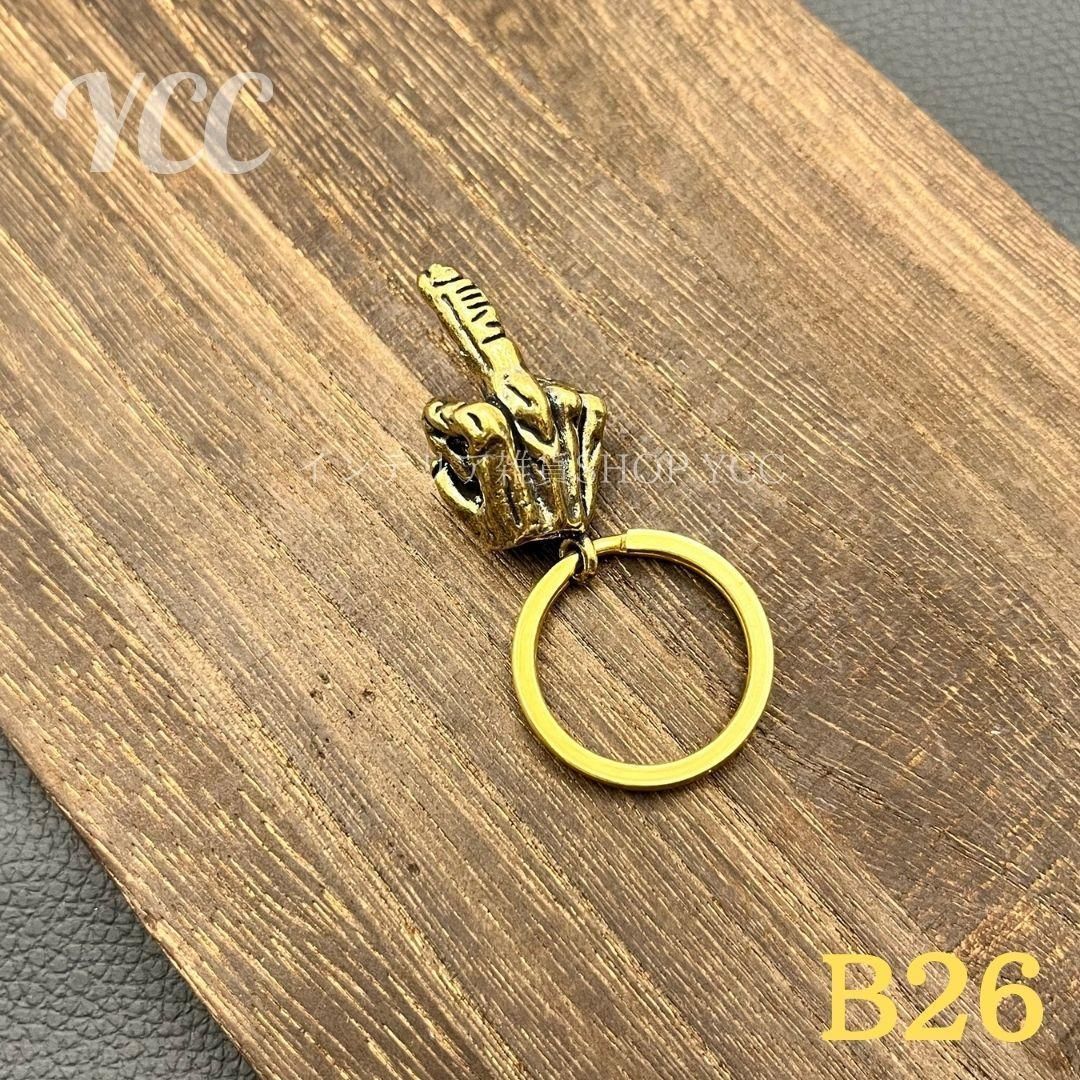 キーホルダー カラビナ キーリング ブラス Brass 真鍮 ハーレー