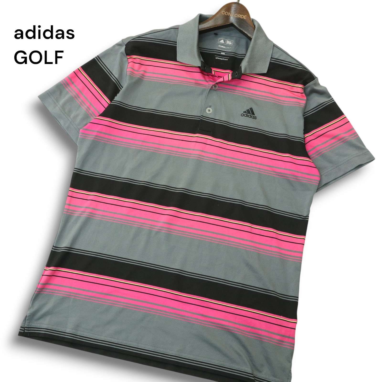 adidas アディダス CLIMALITE ポロシャツ ボーダー 半袖 L 国内