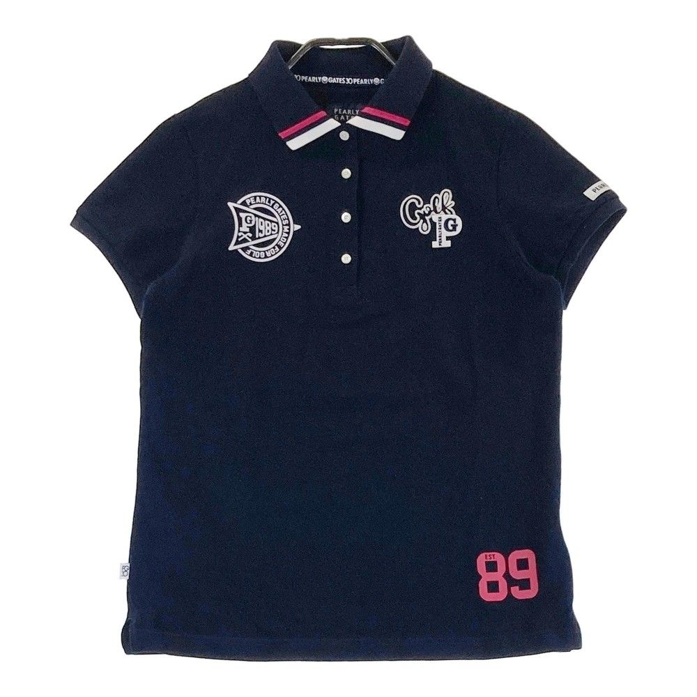 パーリーゲイツ レディース半袖ポロシャツ ネイビー　サイズ2 サイズ：2 PEARLY GATES パーリーゲイツ 半袖ポロシャツ ネイビー系